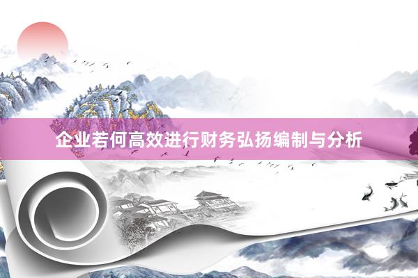 企业若何高效进行财务弘扬编制与分析